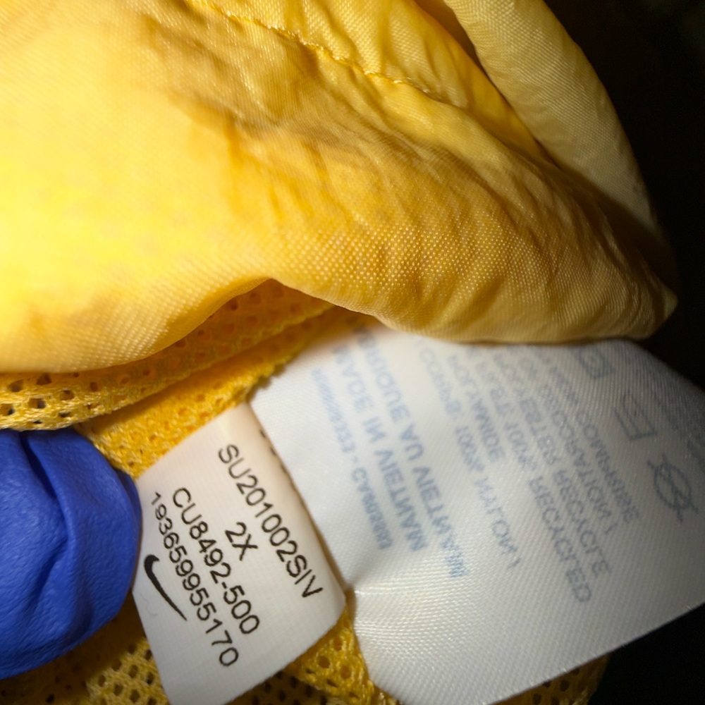 Nike Windbreaker Jacket Size 2X
Colorblock Purple Yellow Retro - Picture 6 of 7